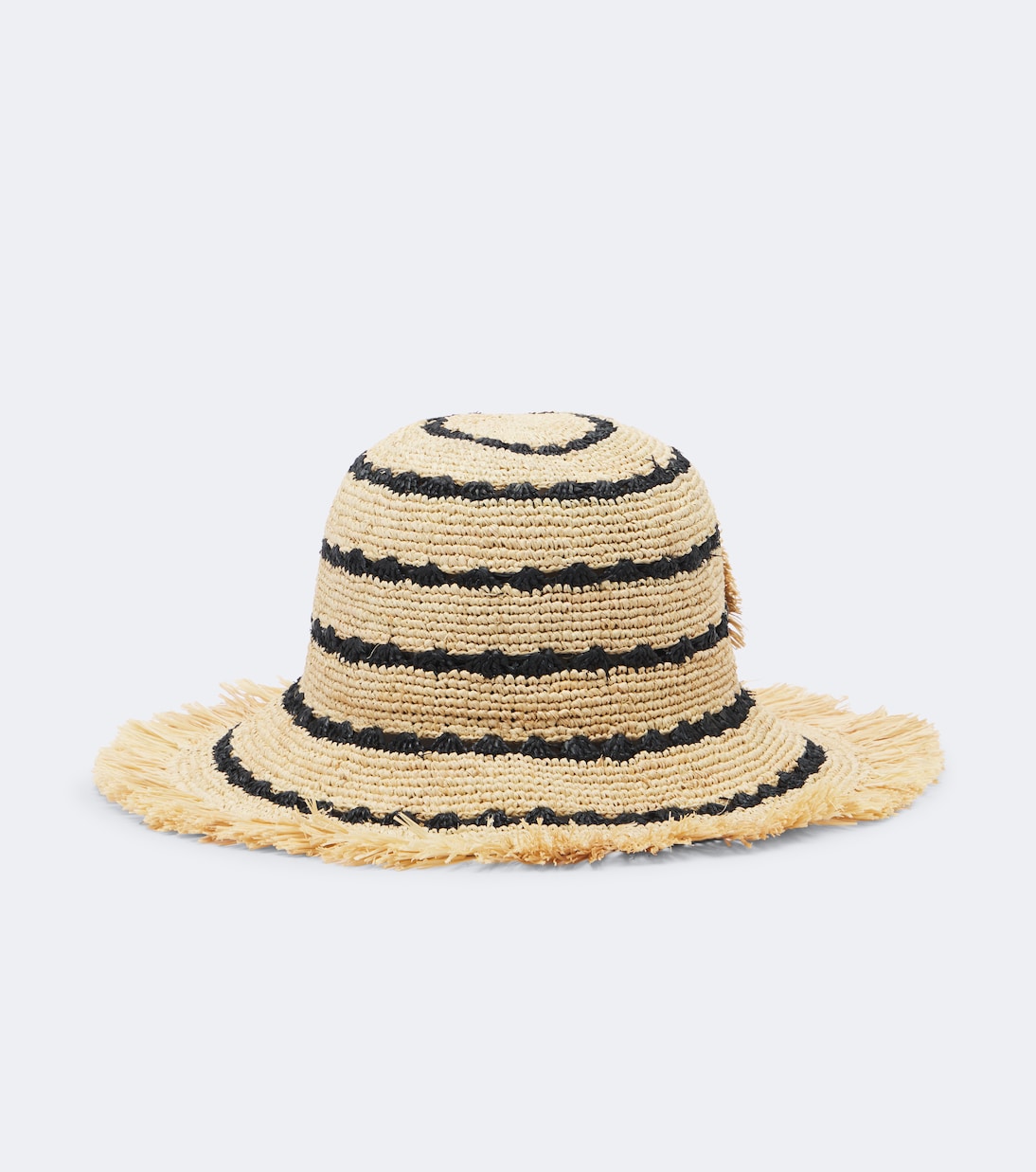 Ganni - Striped raffia bucket hat