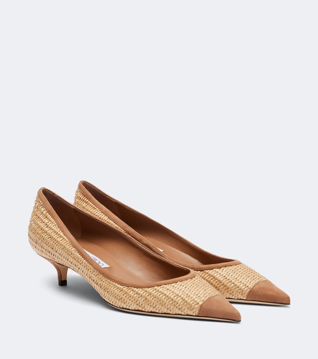 Jimmy Choo - Amelia suede-trimmed raffia pumps