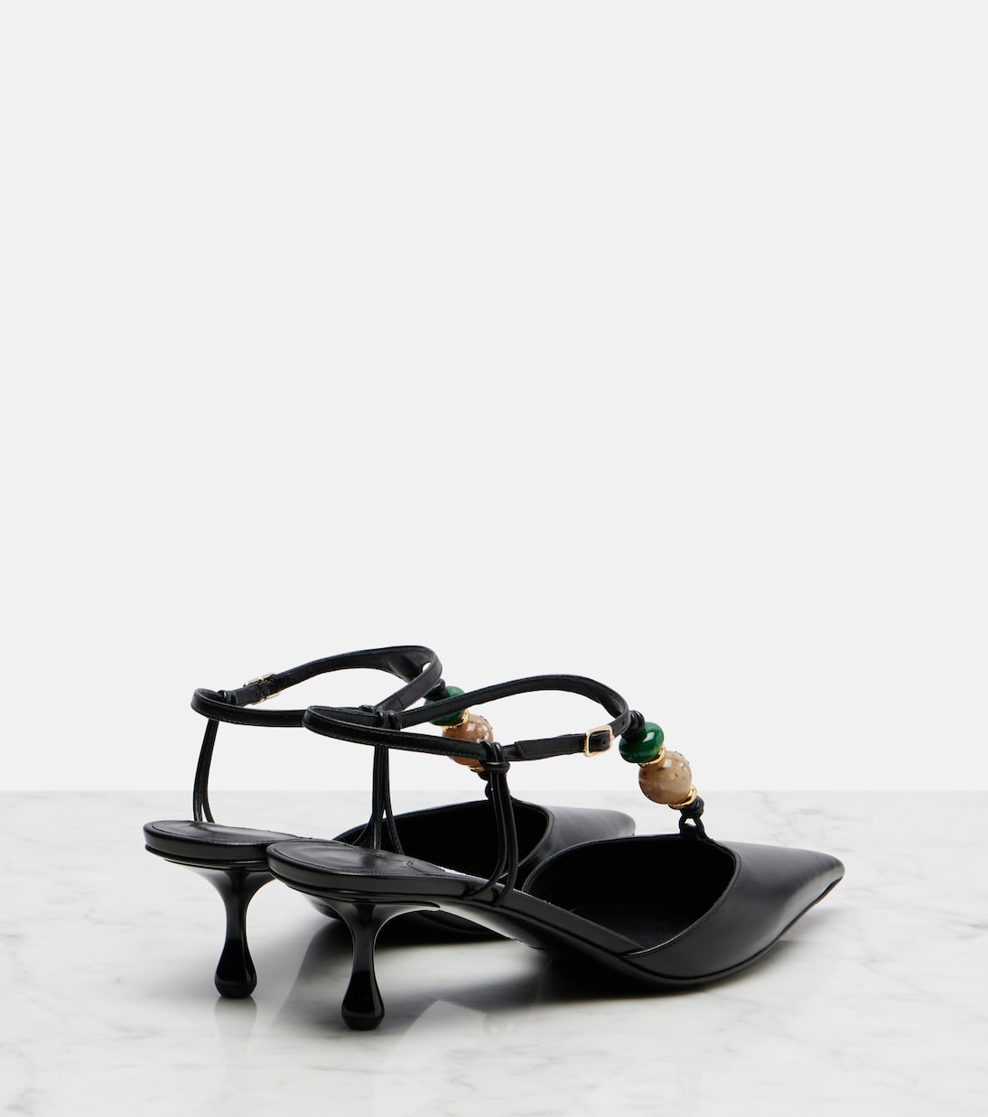 Jimmy Choo - Lauri embellished leather slingback pumps