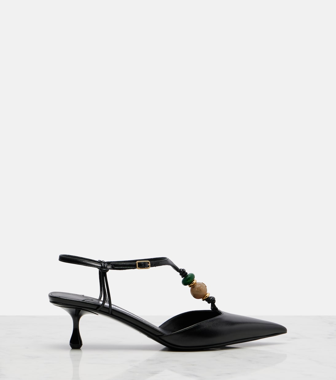 Jimmy Choo - Lauri embellished leather slingback pumps