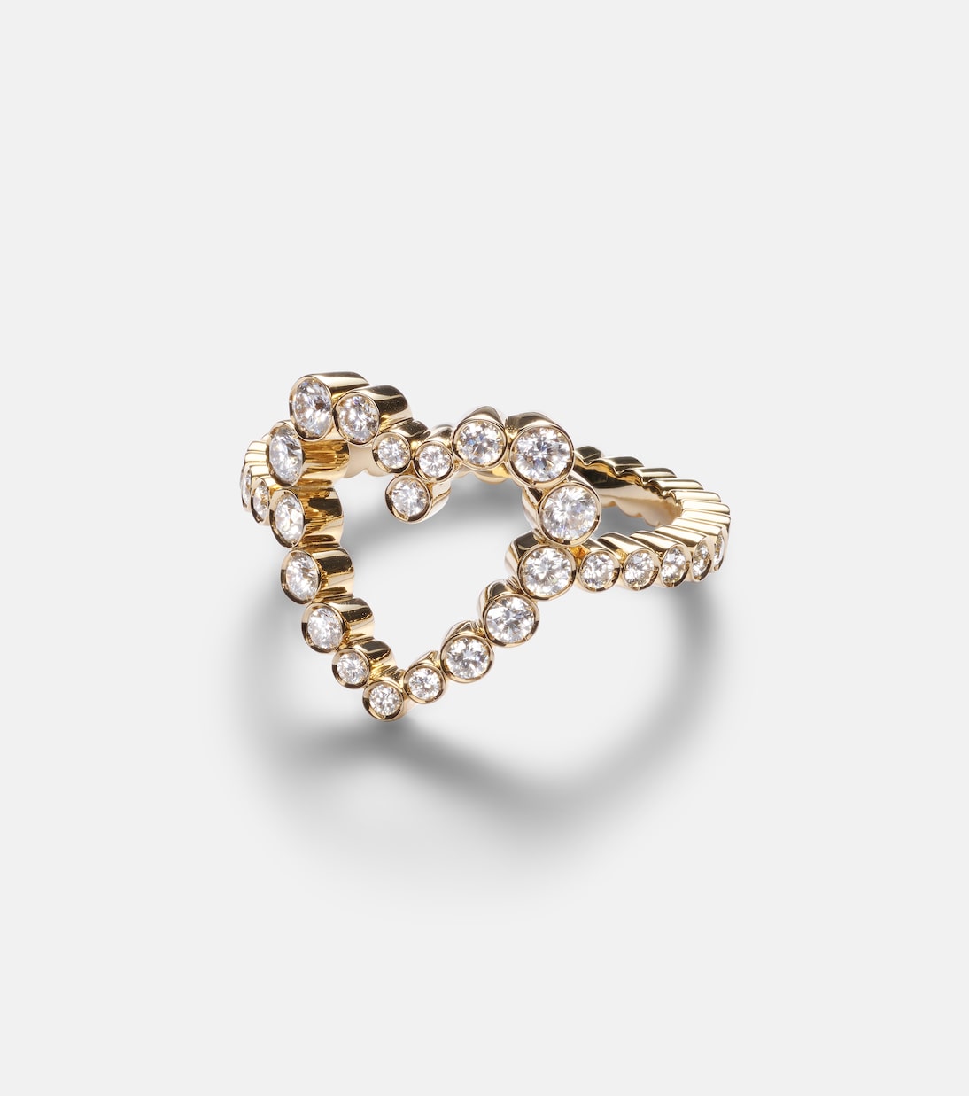 Sophie Bille Brahe - Ensemble Coeur 18kt gold signet ring with diamonds