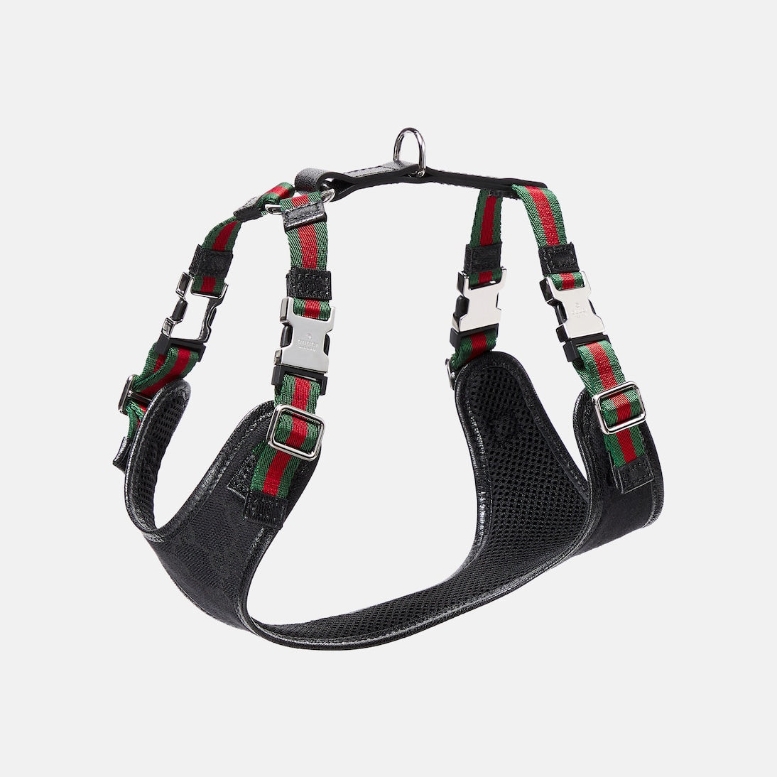 Gucci - XS GG canvas leather-trimmed dog harness