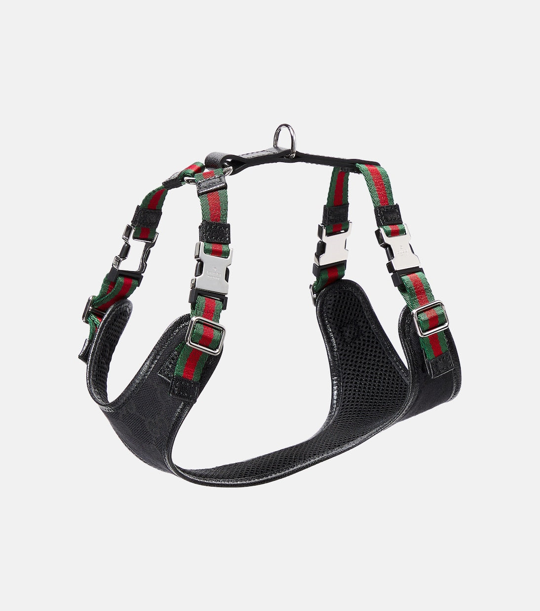 Gucci - XS GG canvas leather-trimmed dog harness