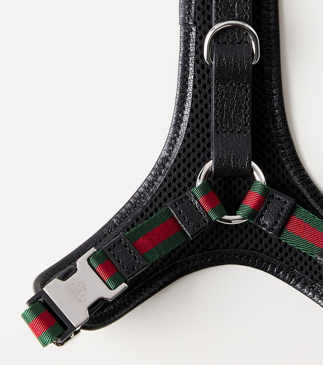 Gucci - XS GG canvas leather-trimmed dog harness