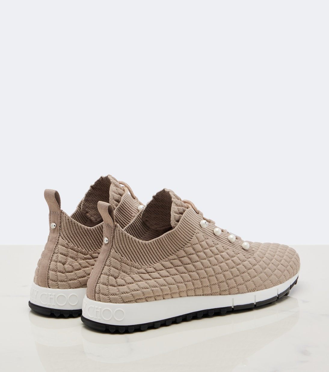 Jimmy Choo - Veles faux pearls embellished sneakers