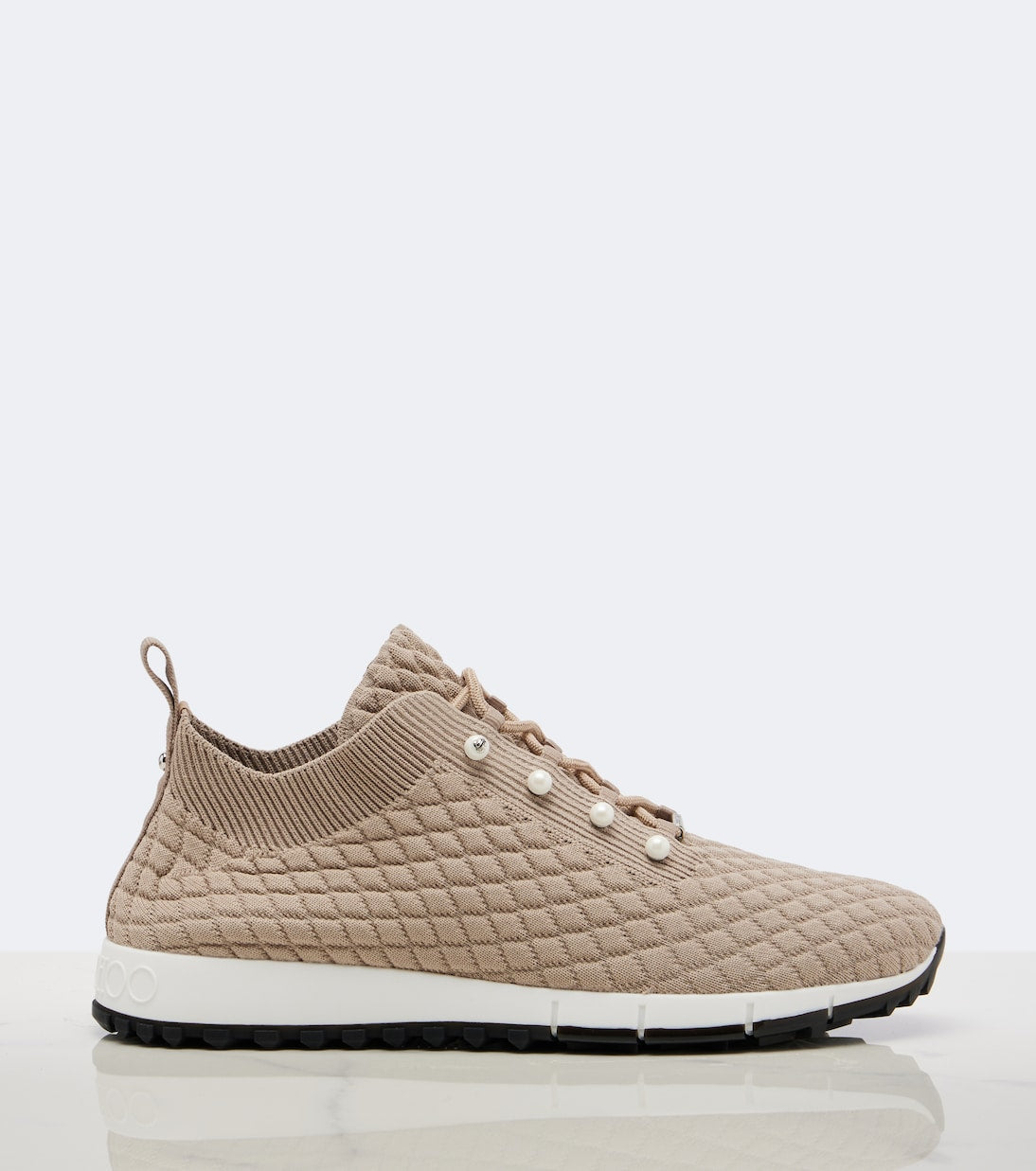 Jimmy Choo - Veles faux pearls embellished sneakers