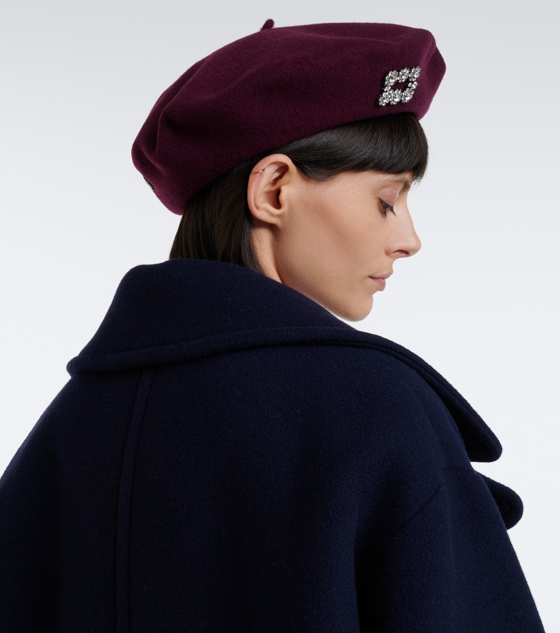 Roger Vivier - Crystal-embellished wool beret