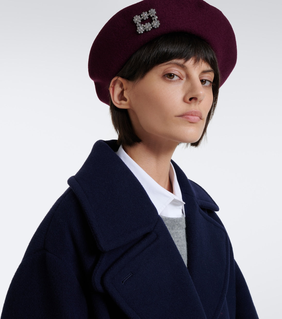 Roger Vivier - Crystal-embellished wool beret