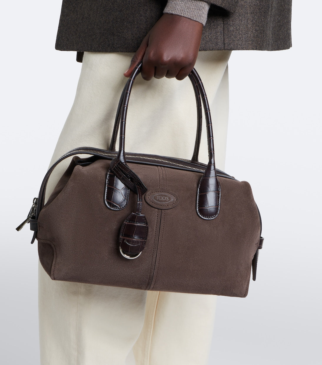 Tod's - Bauletto Small suede top-handle bag