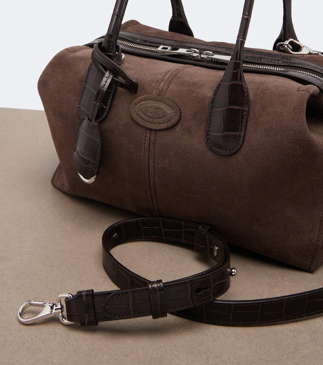 Tod's - Bauletto Small suede top-handle bag