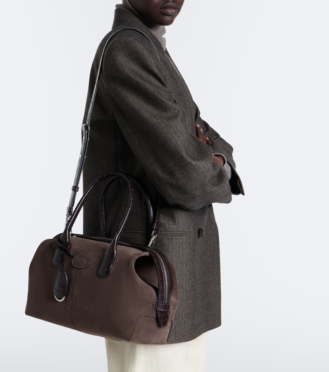 Tod's - Bauletto Small suede top-handle bag