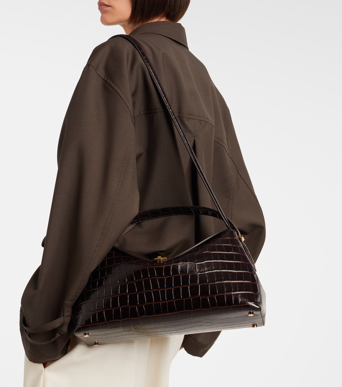 Toteme - T-Lock croc-effect leather tote bag