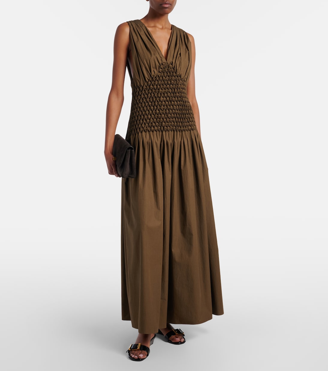 Khaite - Manhattan leather wedge mules