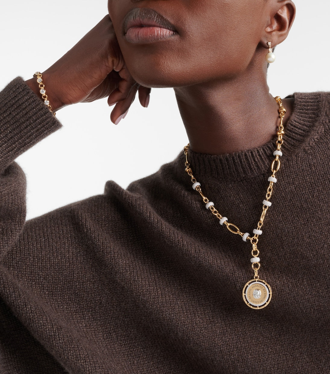 FoundRae - Lovestruck Commitment 18kt gold pendant necklace with diamonds