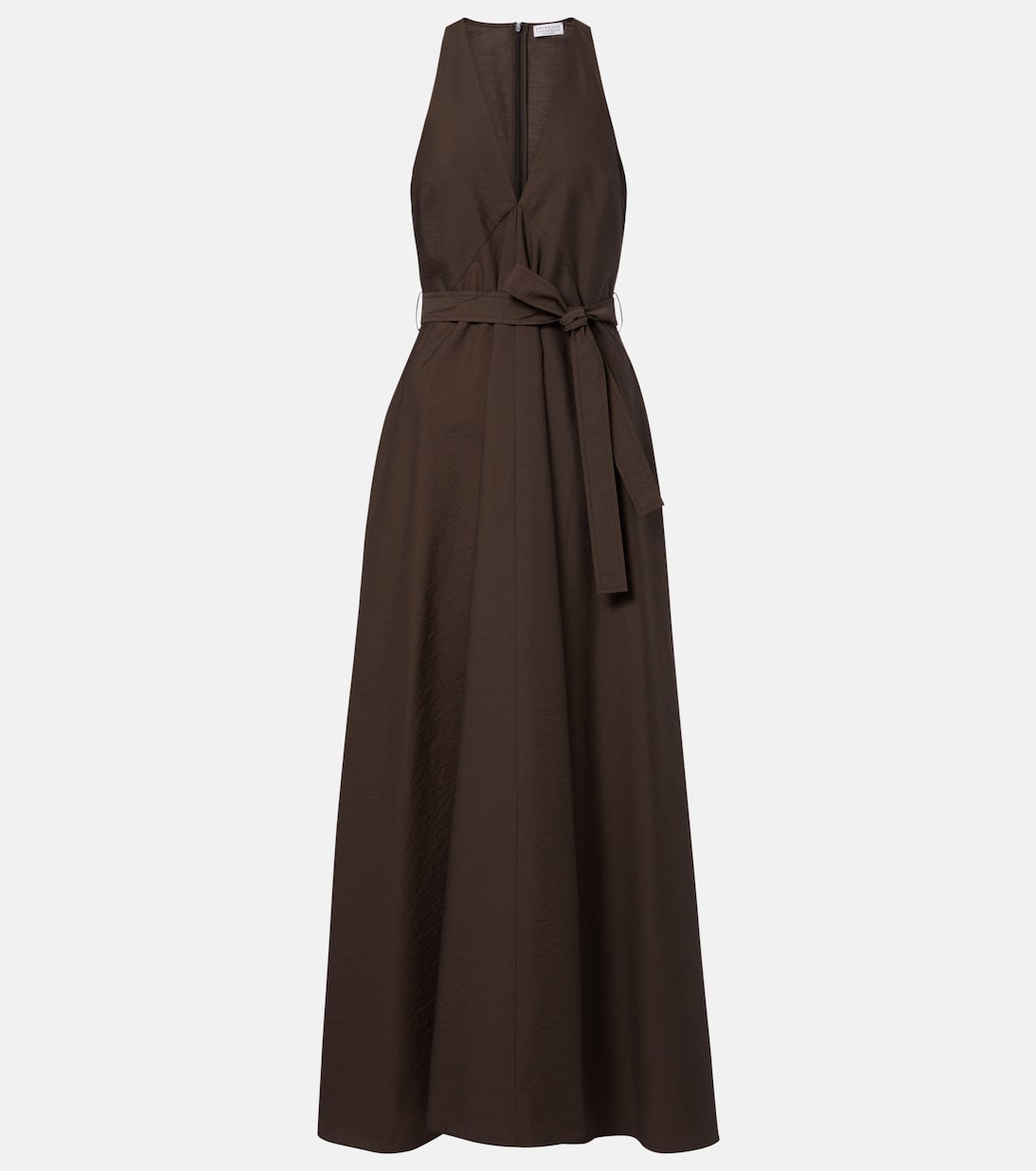 Brunello Cucinelli - Belted cotton-blend maxi dress