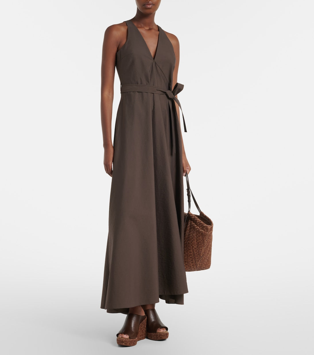 Brunello Cucinelli - Belted cotton-blend maxi dress