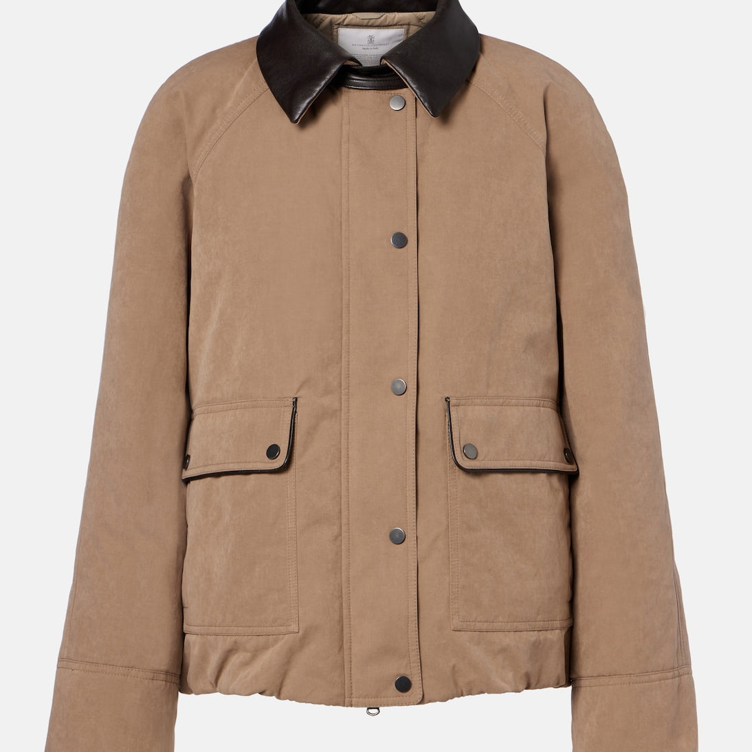 Brunello Cucinelli - Leather-trimmed padded jacket