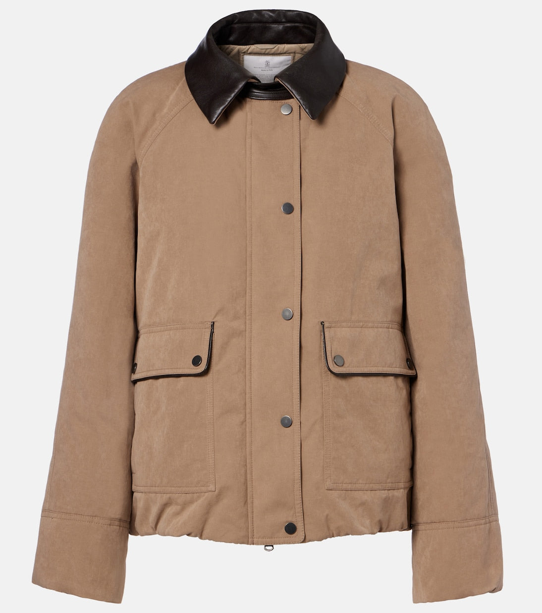 Brunello Cucinelli - Leather-trimmed padded jacket