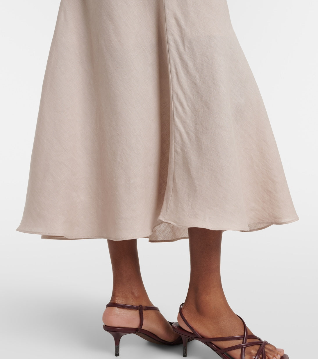 Brunello Cucinelli - Linen midi skirt