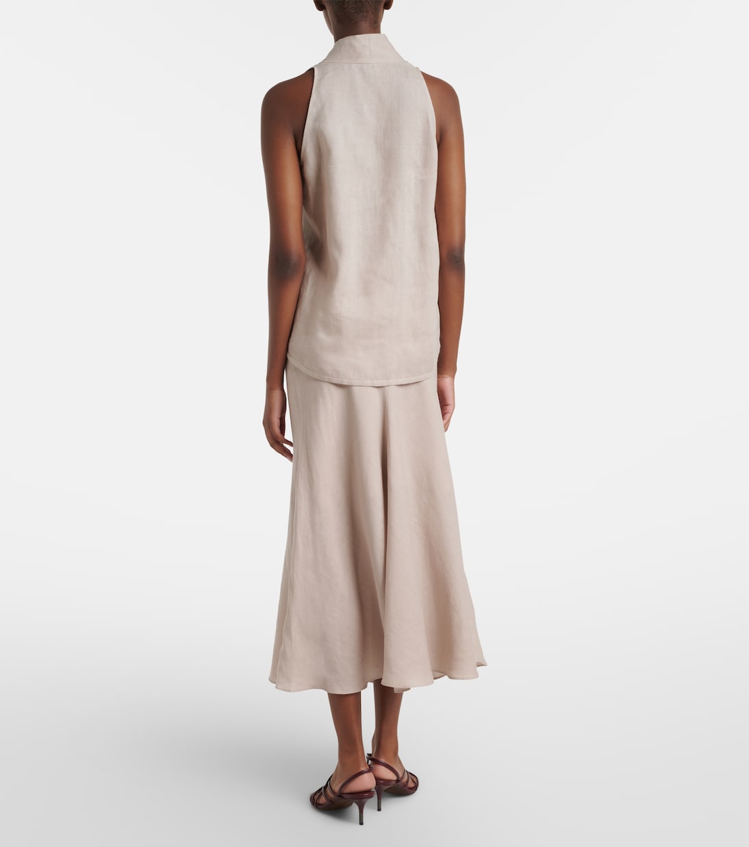 Brunello Cucinelli - Linen midi skirt