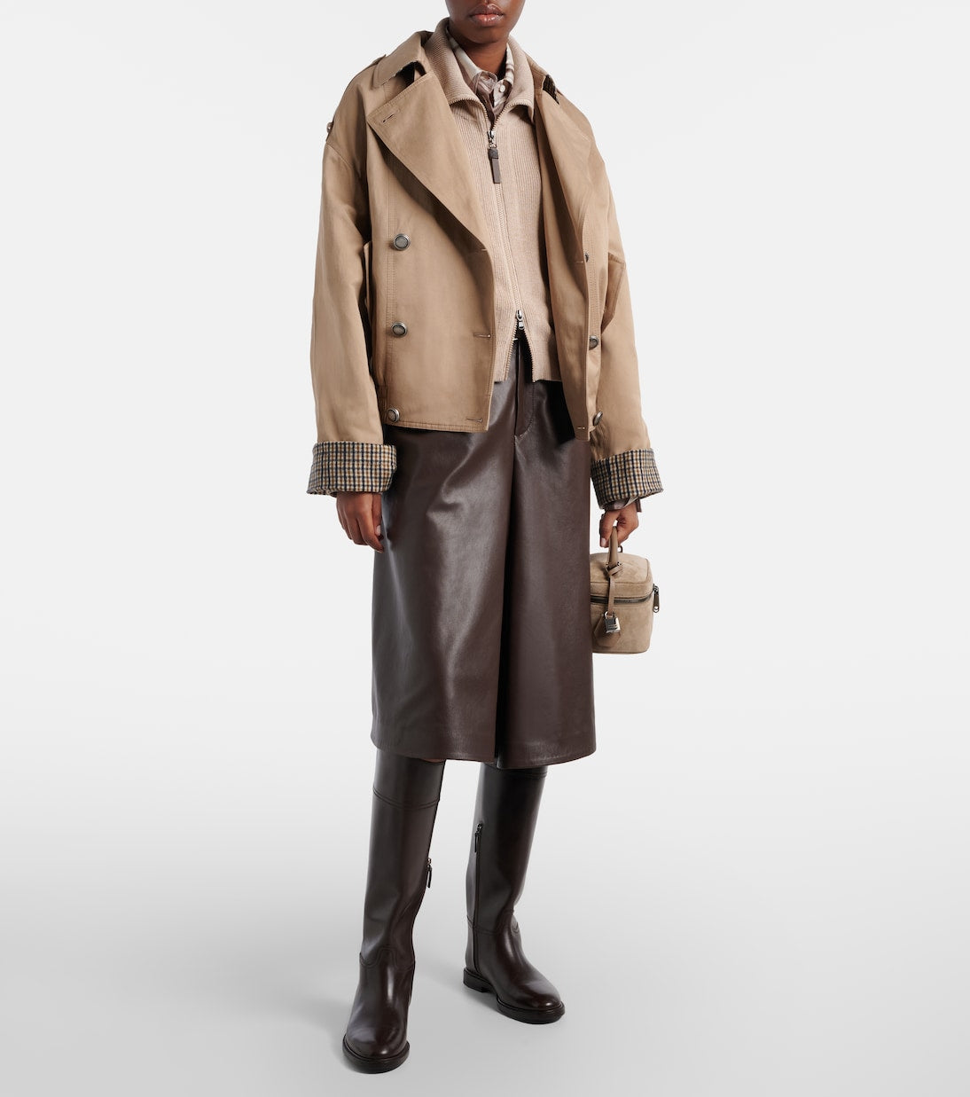 Brunello Cucinelli - Leather Bermuda shorts