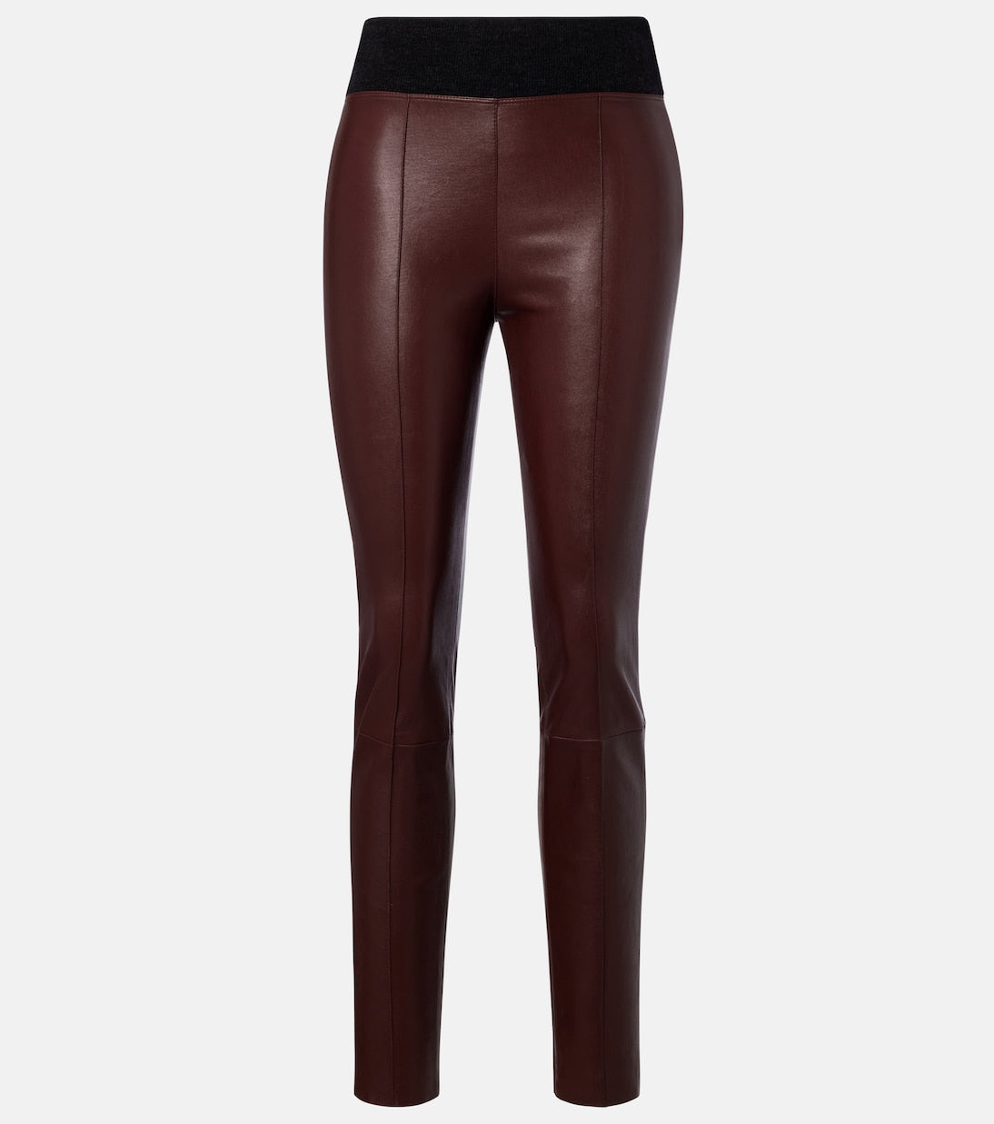 Brunello Cucinelli - Wool-trimmed leather slim pants