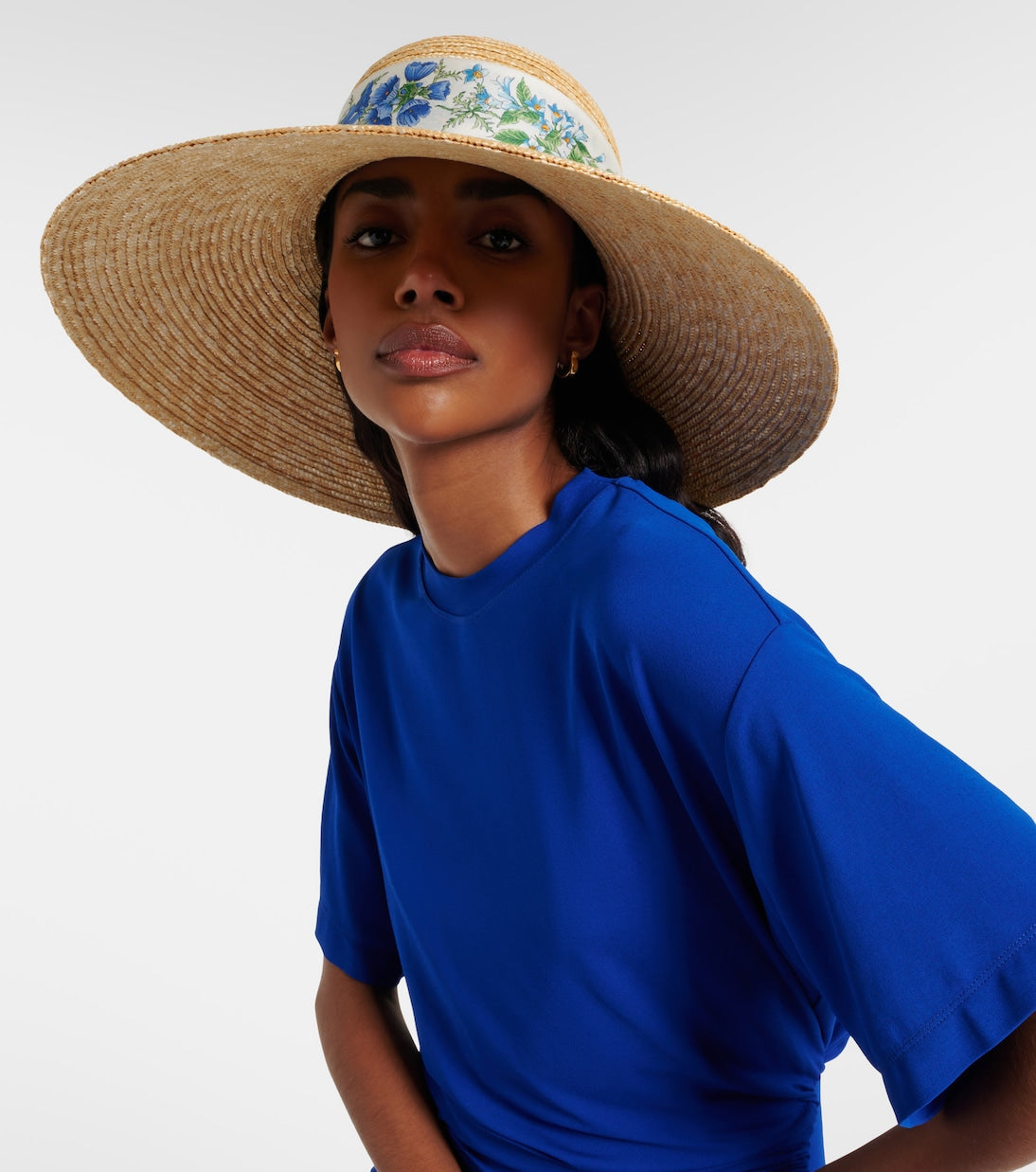 Ferragamo - Scarf-detail raffia sun hat