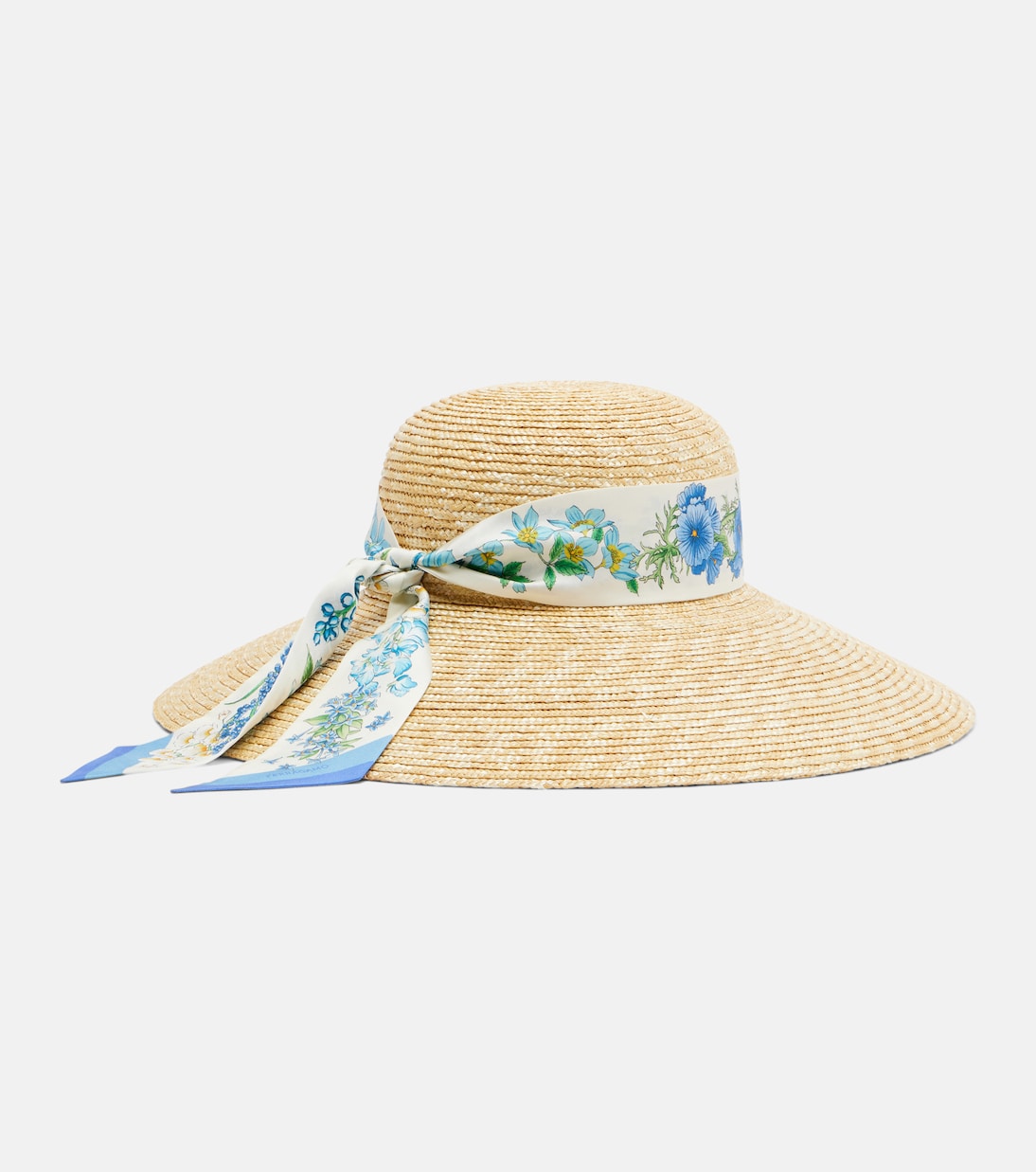 Ferragamo - Scarf-detail raffia sun hat