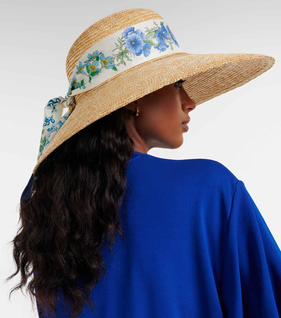 Ferragamo - Scarf-detail raffia sun hat