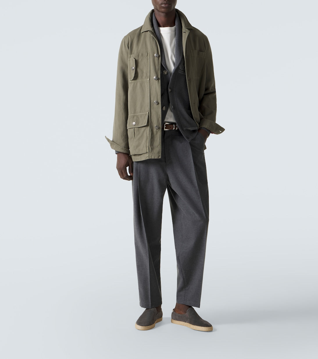 Brunello Cucinelli - Wool, cotton and silk tapered pants