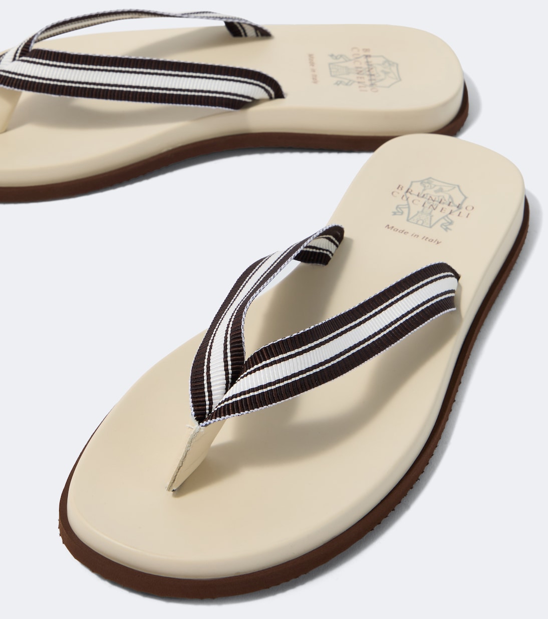 Brunello Cucinelli - Striped thong sandals
