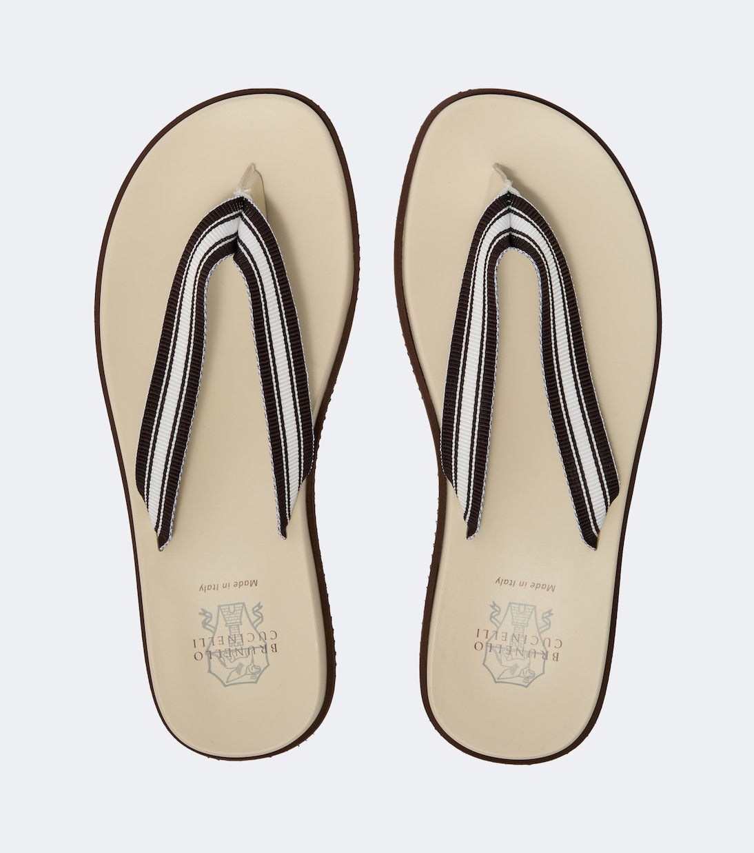 Brunello Cucinelli - Striped thong sandals