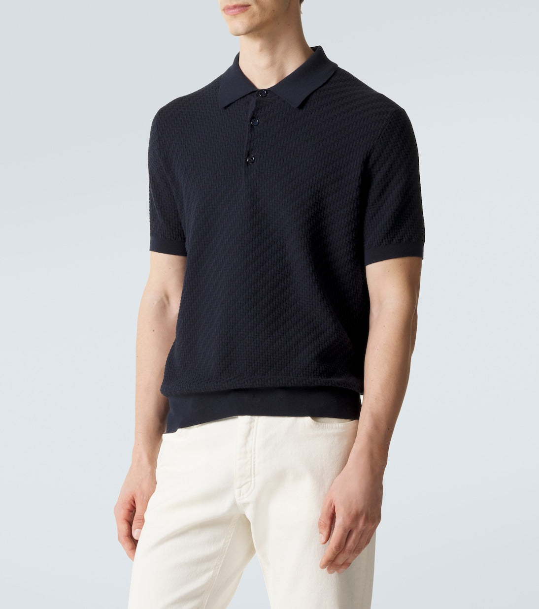 Brioni - Cotton, silk, and cashmere polo shirt