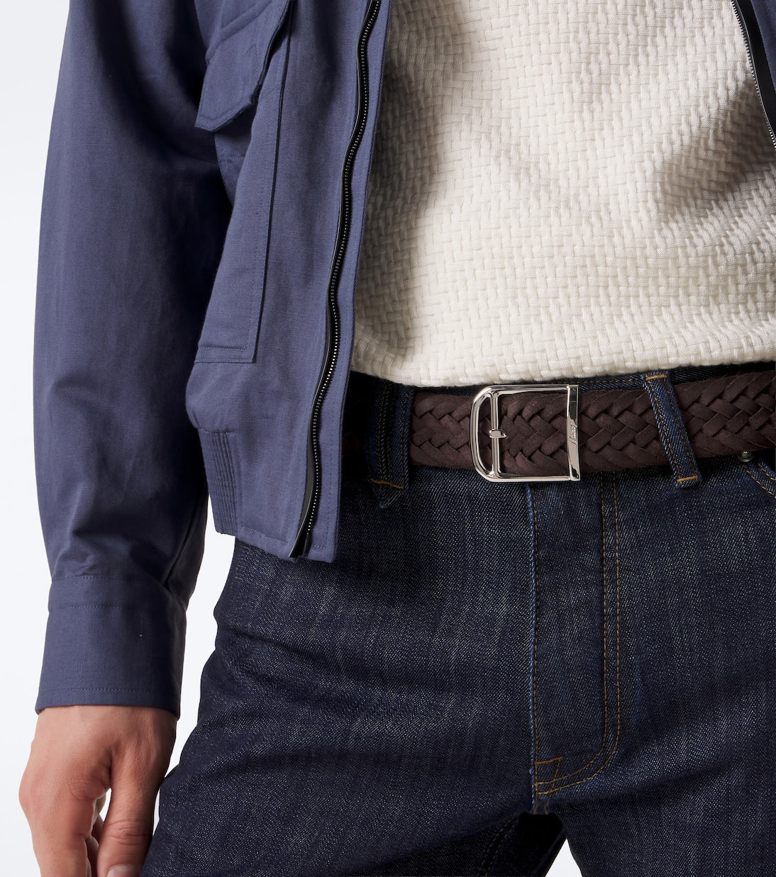 Brioni - Braided suede belt