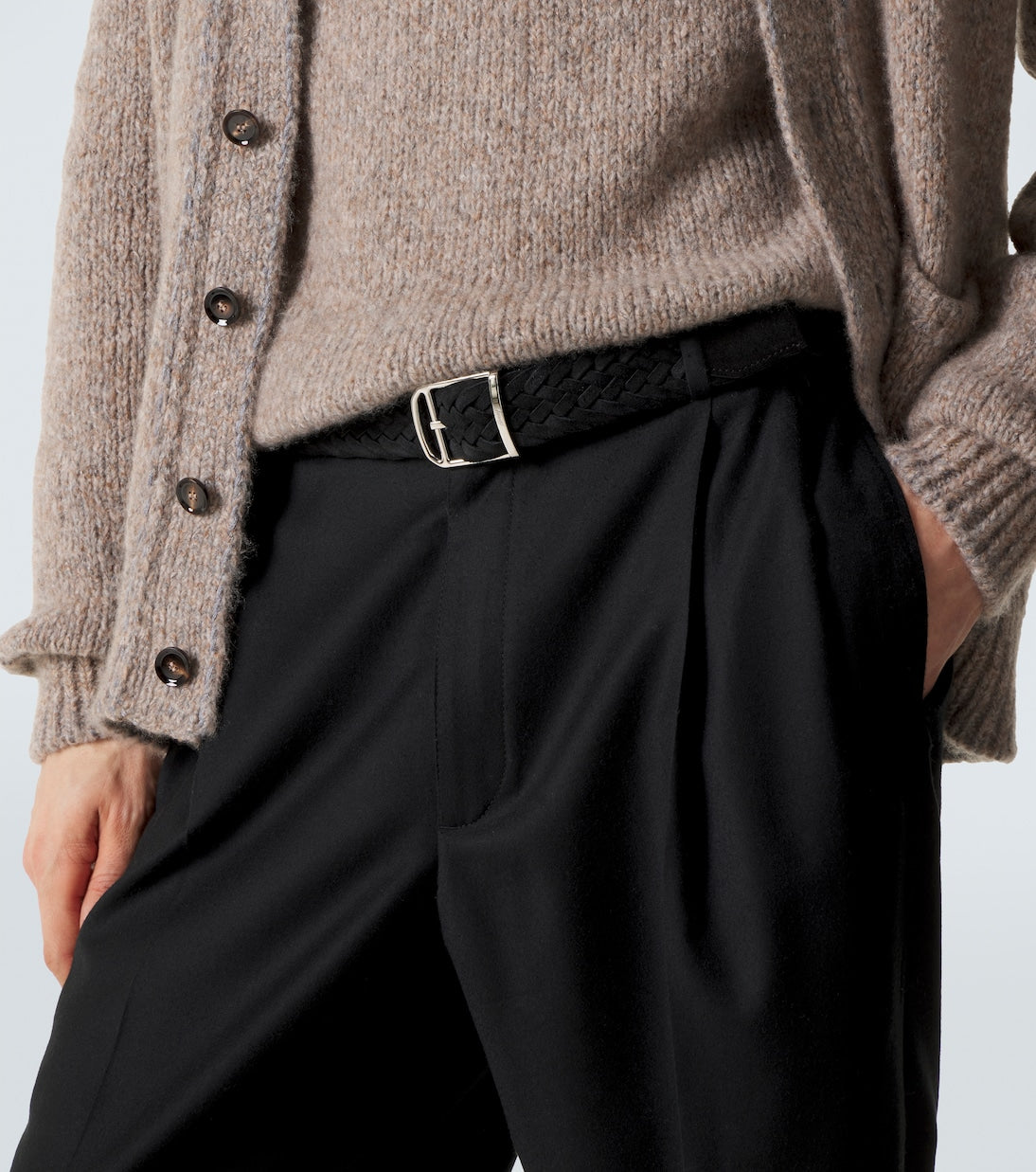 Brioni - Braided suede belt