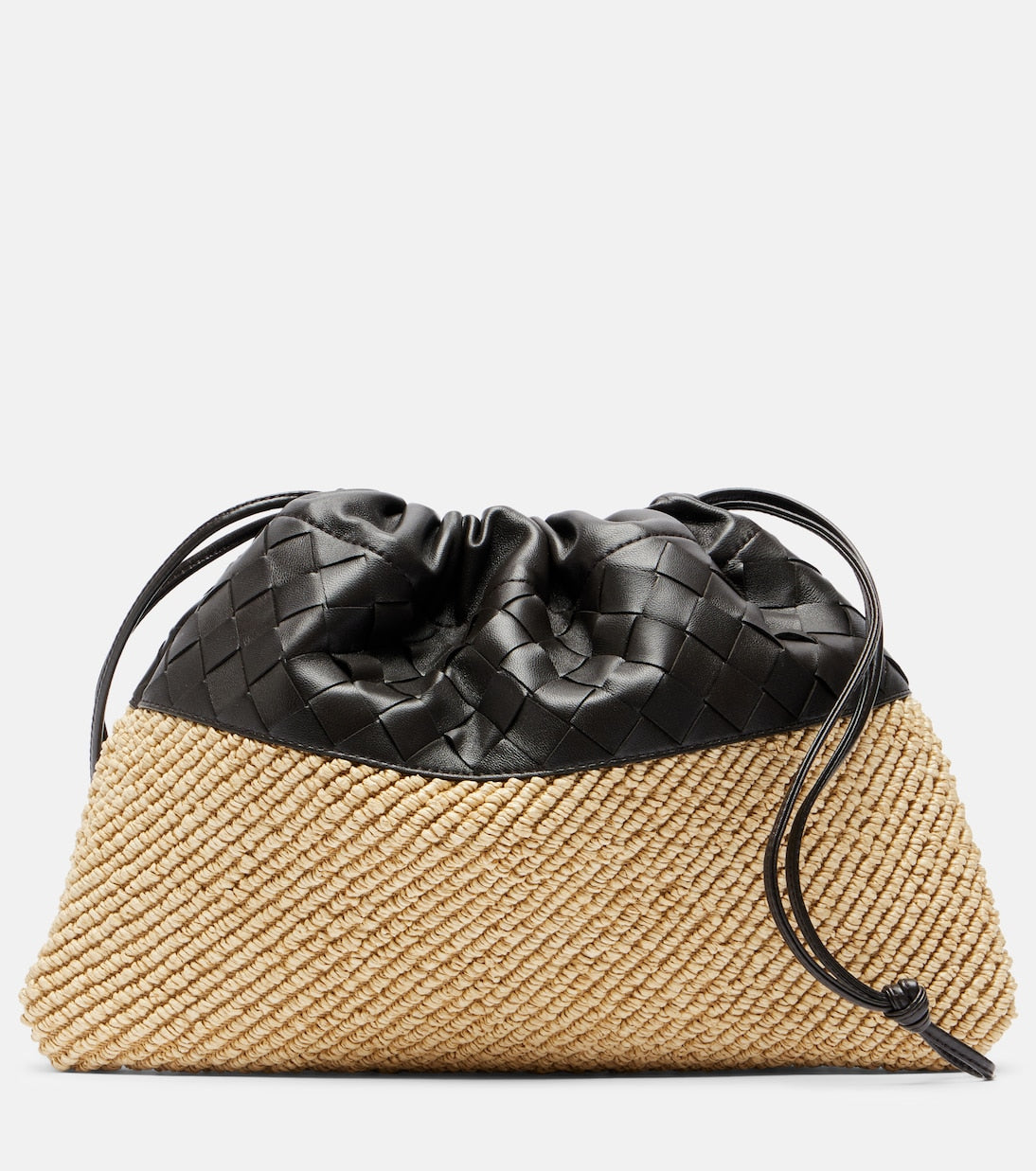 Bottega Veneta - Dustbag Small raffia and leather pouch