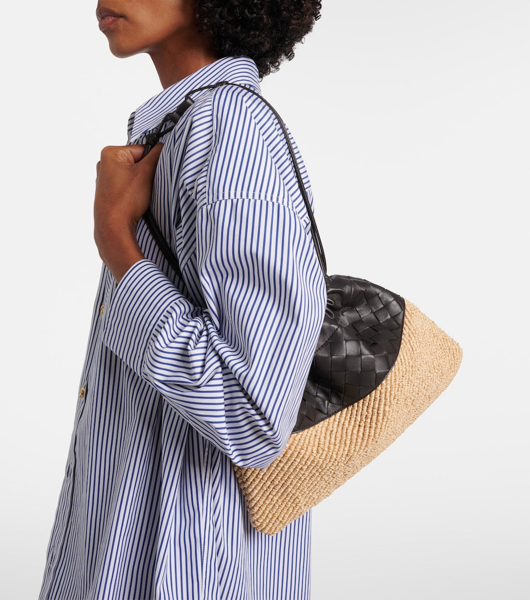 Bottega Veneta - Dustbag Small raffia and leather pouch