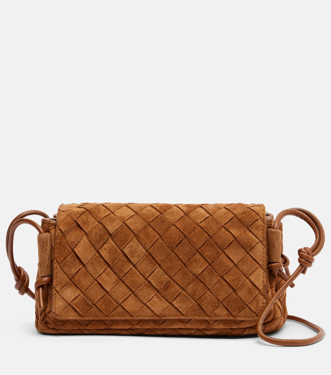 Bottega Veneta - Notturno Intrecciato suede crossbody bag