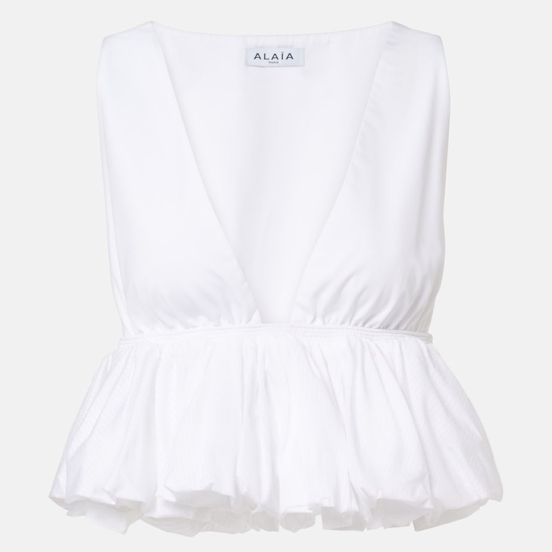 Alaïa - Peplum cotton top