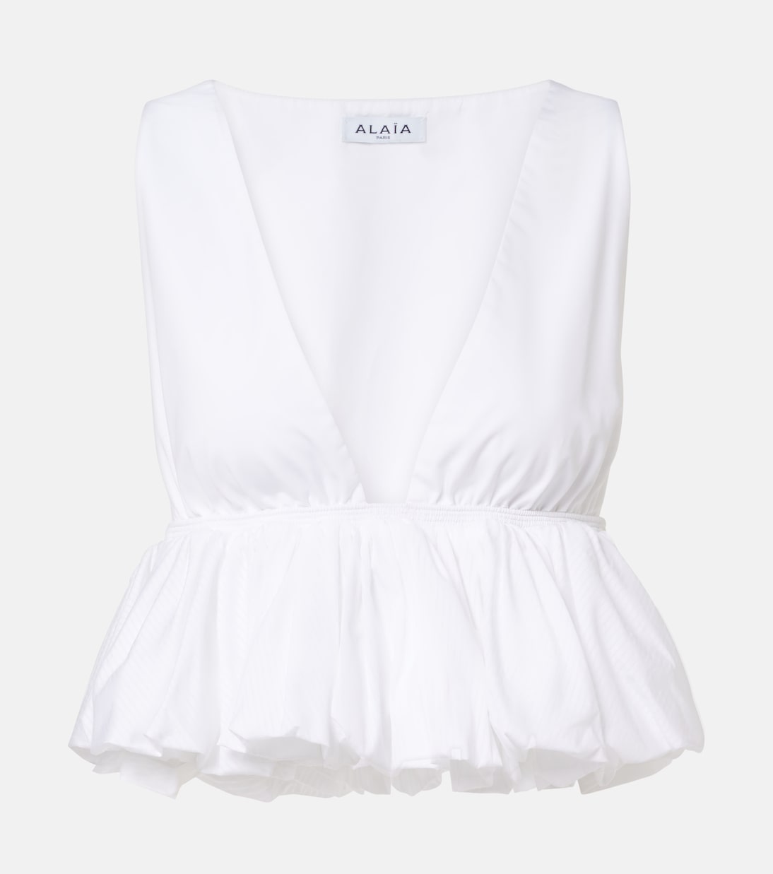 Alaïa - Peplum cotton top