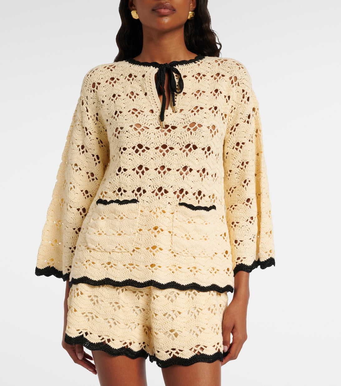 Zimmermann - Aster crochet cotton top