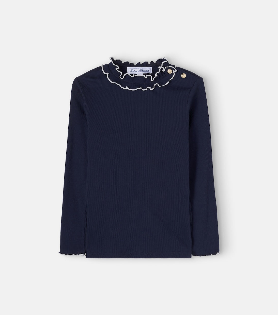 Tartine et Chocolat - Ribbed-knit cotton-blend jersey top