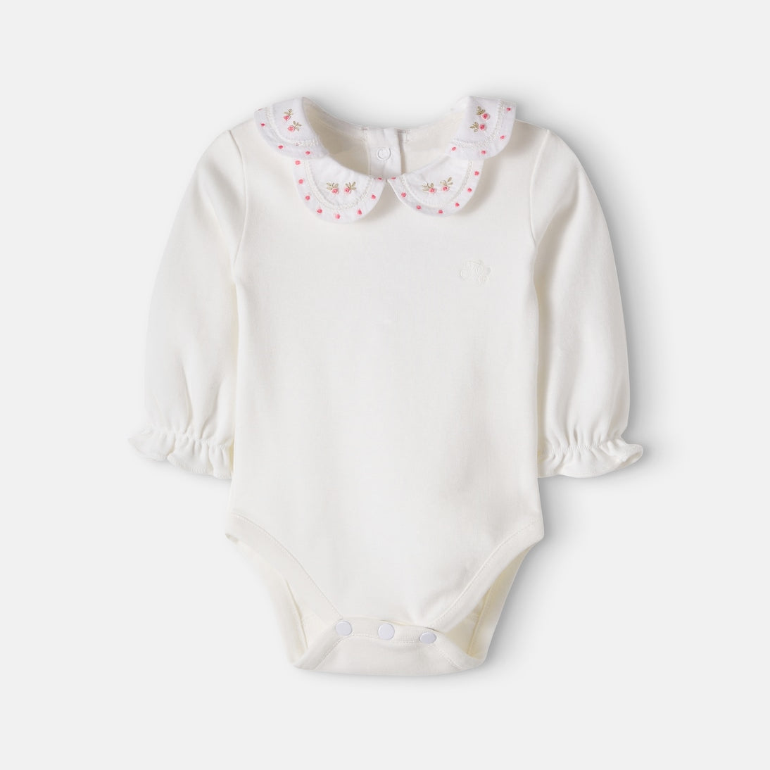 Tartine et Chocolat - Baby embroidered cotton-blend bodysuit
