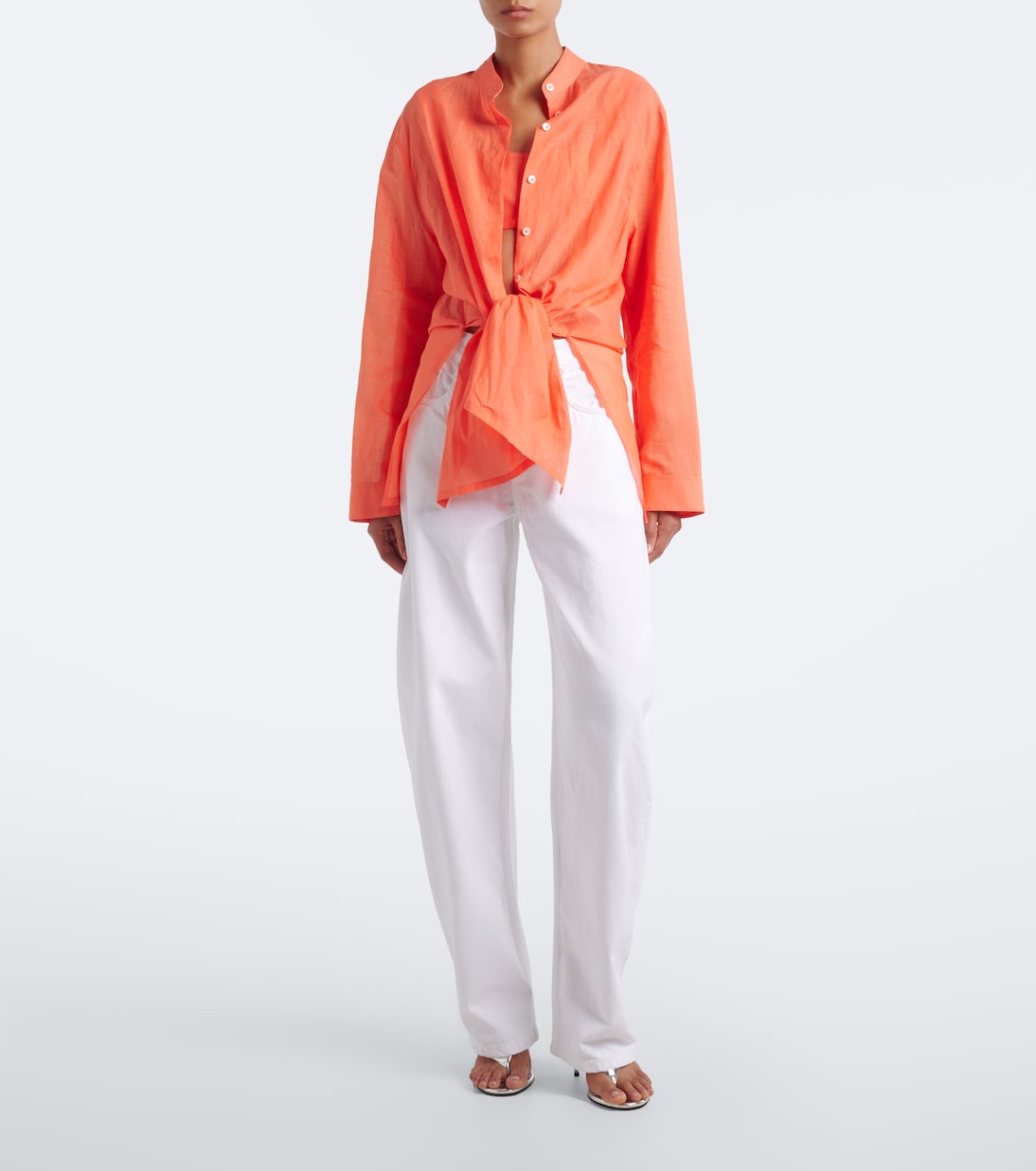 Alaïa - Layered cotton and linen shirt