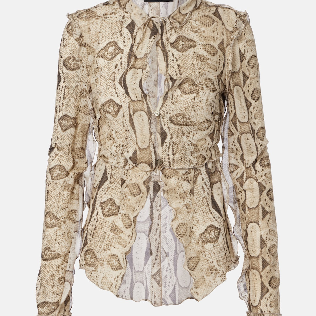 Gucci - Snake-print silk blouse