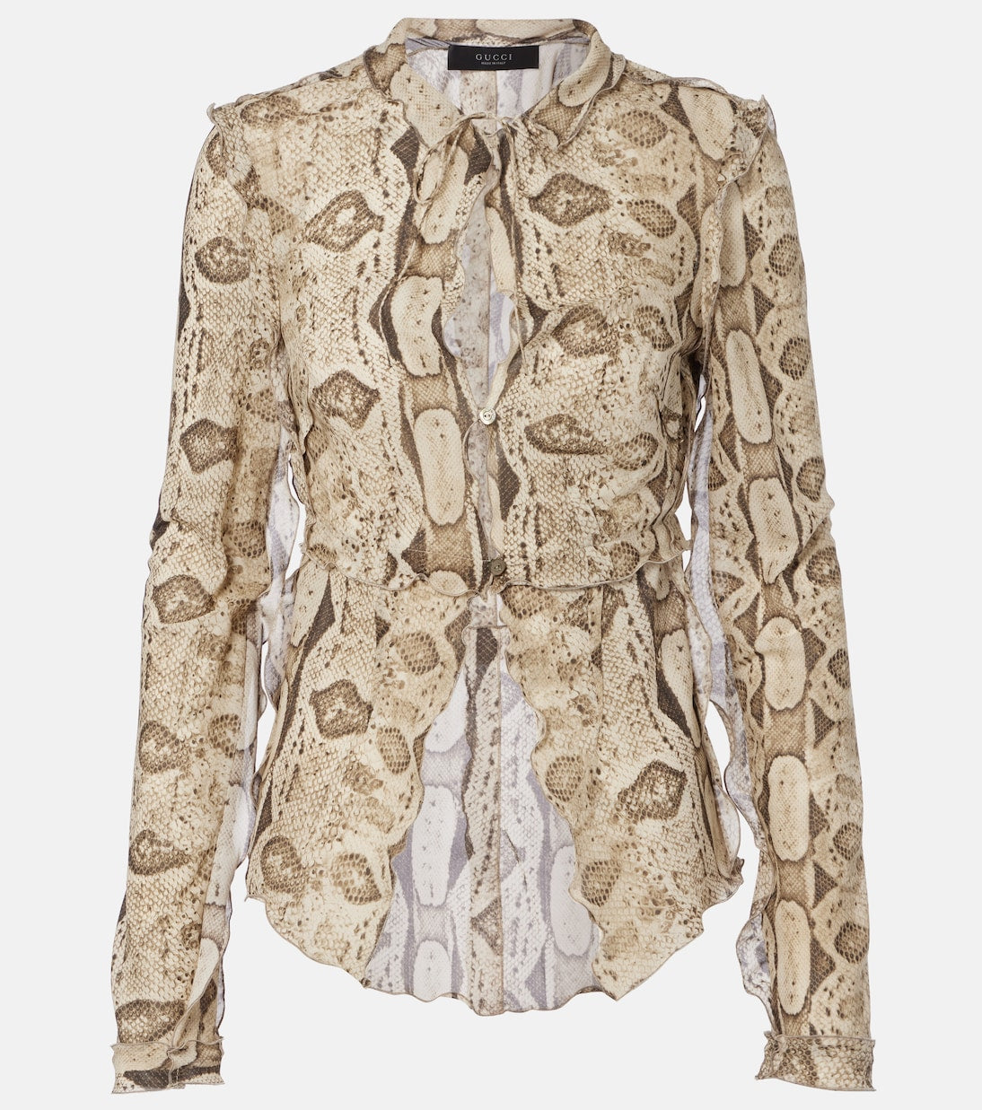 Gucci - Snake-print silk blouse