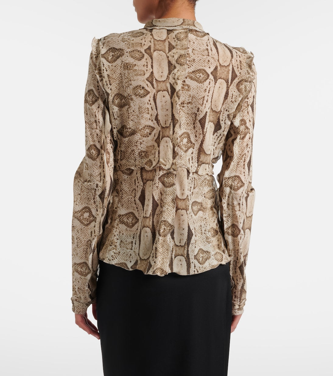 Gucci - Snake-print silk blouse