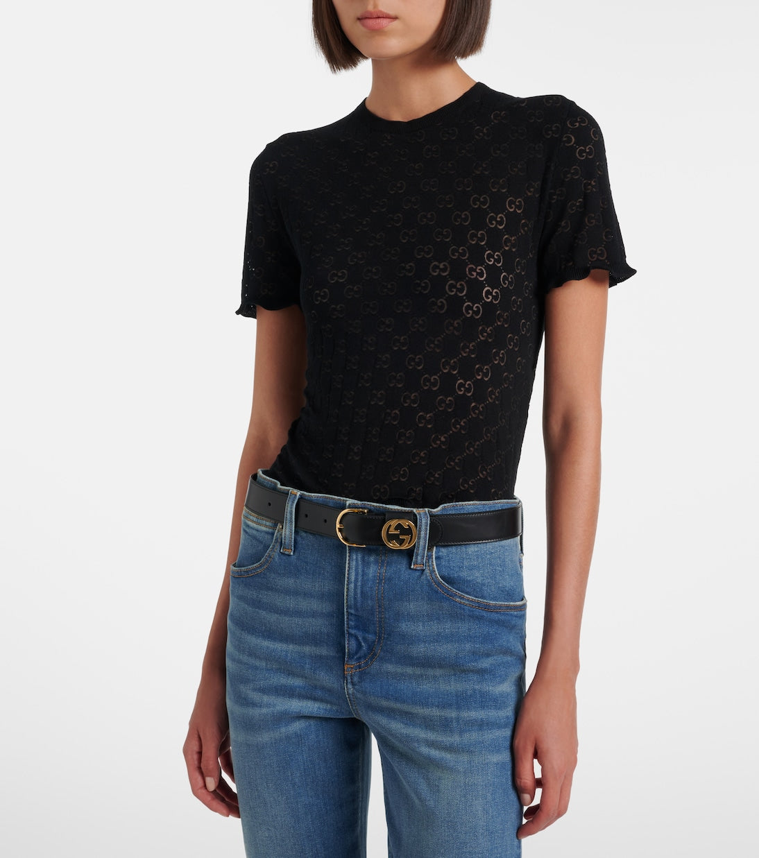 Gucci - GG cotton-blend devoré T-shirt