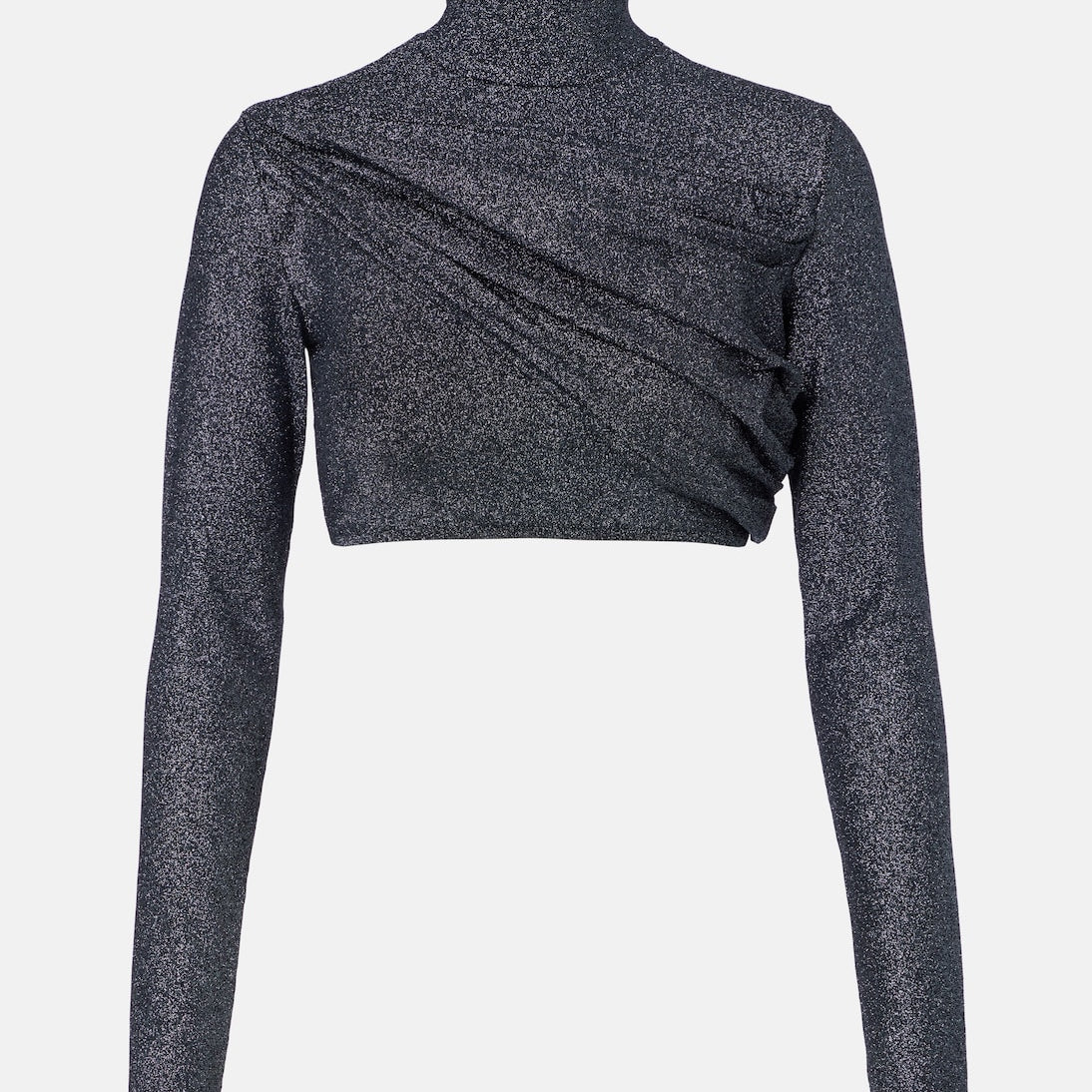 Gucci - Gathered lamé crop top