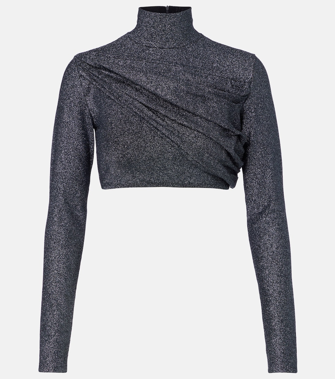 Gucci - Gathered lamé crop top